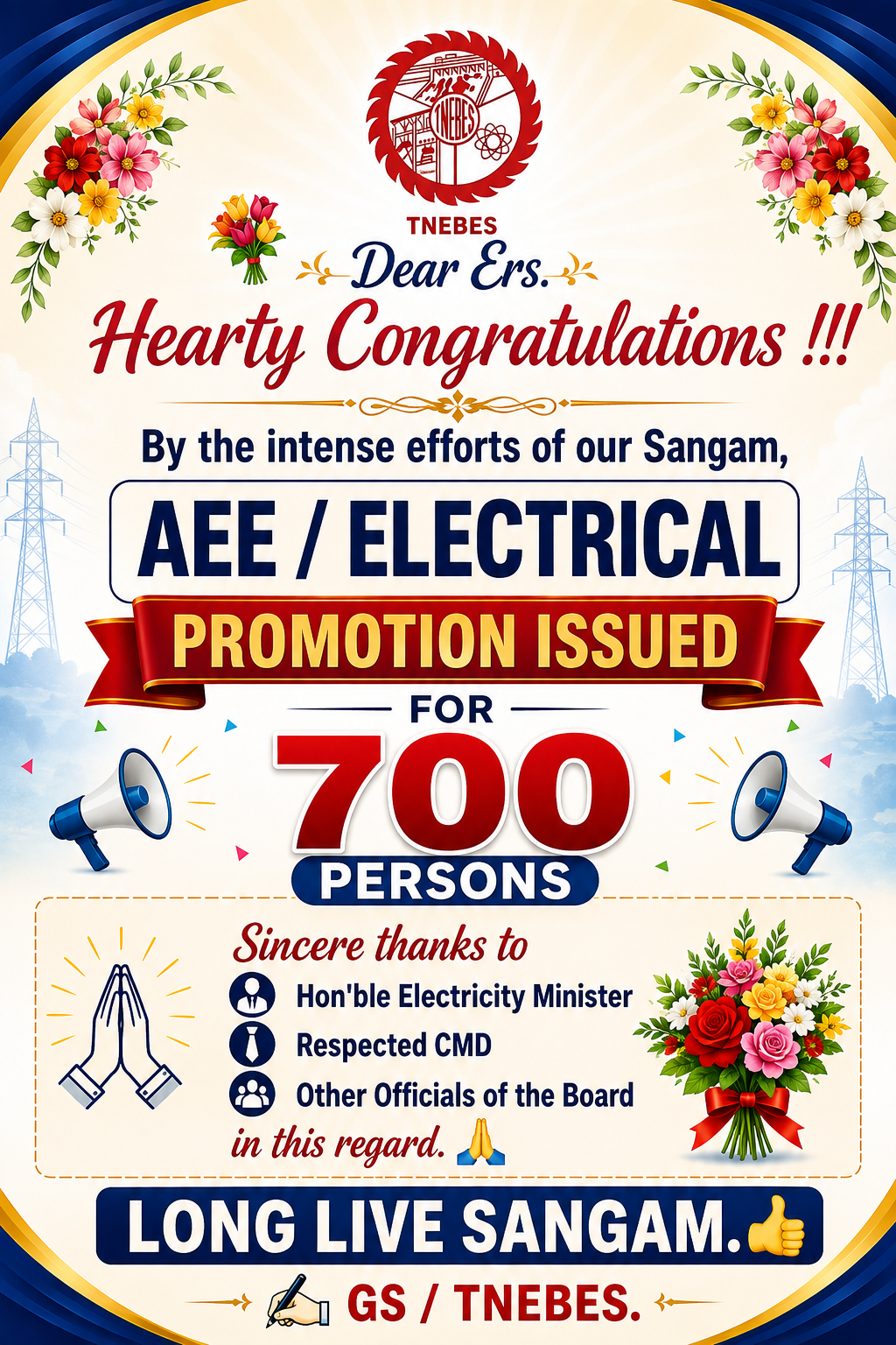 AEE /Electrical Promotion issued for 700 persons
